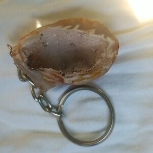 Agate geode keychain
